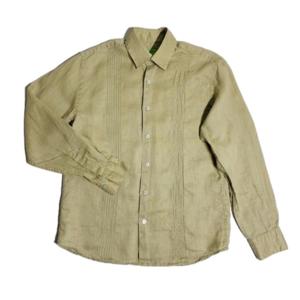 Report Collection Beige 100% linen‎ Shirt